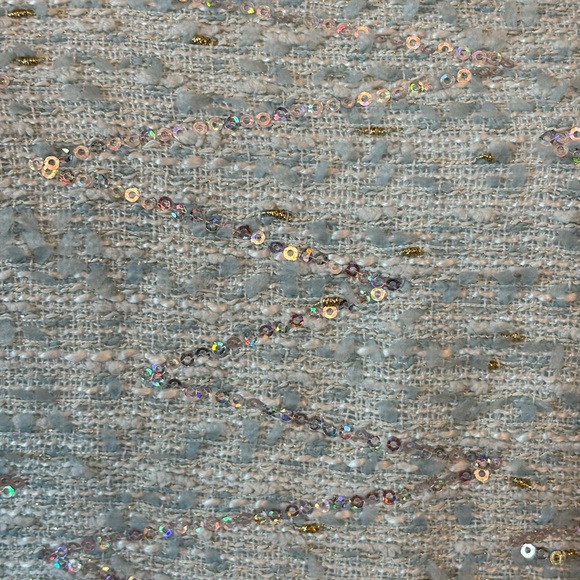 Aqua Blue Sequin Metallic Tweed Dress Small - Picture 11 of 11